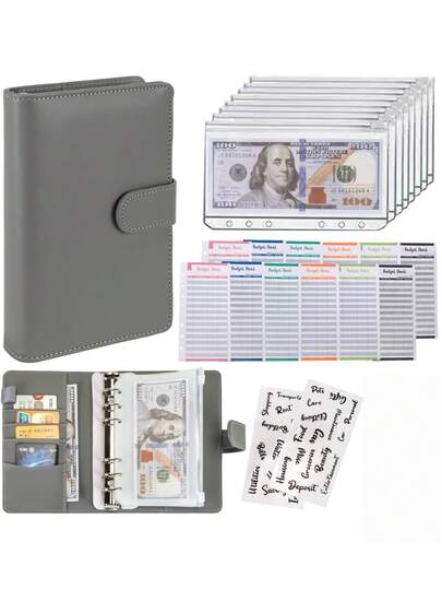 1 Stück Makronen PU-Leder Ordner Bargeld-Haushaltsplaner Ordner, kreatives Notizbuch mit Reißverschlusstasche, Bargeld-Organizer für Bargeld-Umschläge, Leder-Haushaltsplaner-Ordner mit Reißverschluss-Umschlägen, perfektes Geschenk