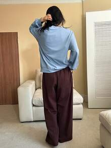 DAZY Cartoon Print Loose Women Pajama Set - Blue - View 2