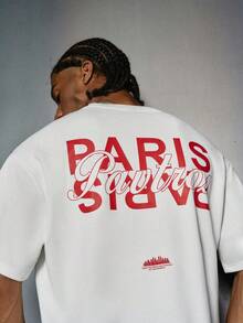 PAVTROS Men's Letter Print Round Neck Casual Loose T-Shirt - White - View 5