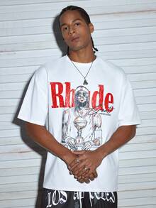 Modcrash 男士新款时尚复古印花T恤 春夏款 - 白色 - 查看 3