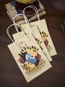 HARRY POTTER X SHEIN 3个可爱卡通獾条纹礼品包装袋