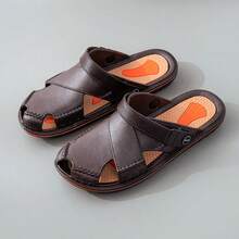 Sandalias de verano para hombre: informales, antideslizantes, con parte superior suave, suela blanda y duradera, zapatos de playa transpirables. - Marrón - Ver 2