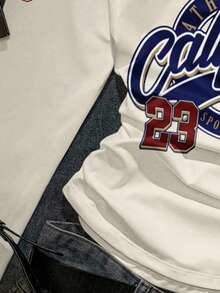 Attitoon Áo thun nữ kiểu dáng thường ngày in chữ phối màu, thích hợp cho mùa thu. - Nhiều màu - Xem 6