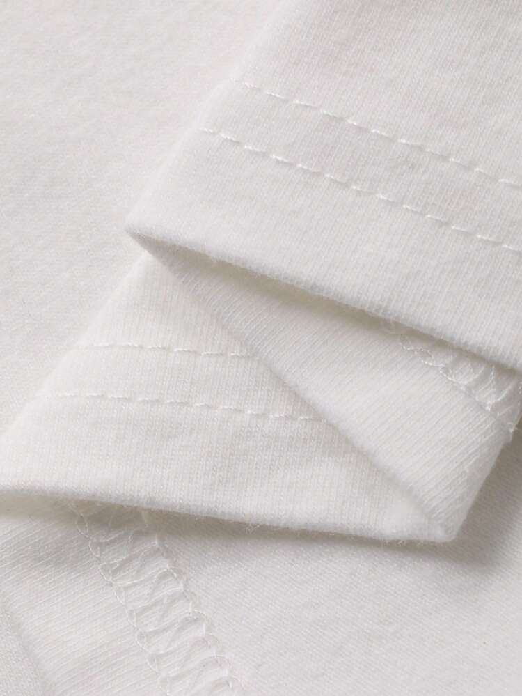 Baby Boys' Round Neck Contrast Color English Print Short Sleeve Top Summer