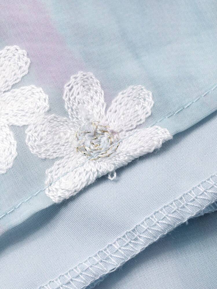 Women's Elegant Floral Lace Patchwork Square Collar Ruffle Hem Dress, Spring/Summer Wedding Guest Dress Sundress