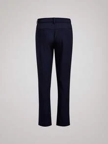 Officeau Celana Kasual Pria Polos, Longgar, Model Lurus, dengan Saku, Lapisan Termal, Musim Gugur/Dingin - Royal Blue - View 4