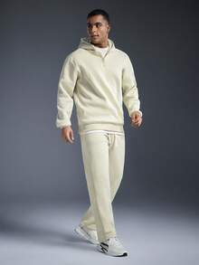 Driftmere 2件套男士秋冬休闲运动连帽运动服套装 - 卡其色 - 查看 4
