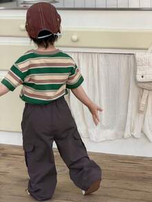 DAZY 男婴休闲纯色街头风工装裤 - 灰色 - 查看 6