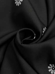 EMERY ROSE Đầm nữ in hoa, cổ chữ V, tay phồng, cài cúc, kiểu dáng thanh lịch, thích hợp cho kỳ nghỉ. - Nhiều màu - Xem 4