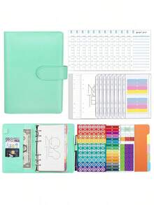 1本预算规划活页笔记本，PU封面，星空图案，内含拉链袋、预算工作表、现金整理表、支出追踪表和储蓄计划表，用于财务规划、现金管理和储蓄挑战，适合学生使用，返校必备。 - 彩色 - 查看 19