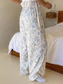 DAZY 印花宽松女士睡裤 - 白色 - 查看 2