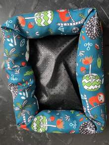 1pc S/M Fruit Print Canvas Durable Scratch-Resistant Hamster Nest Mat, Not Machine Washable, Suitable For Small Pets Squirrel Chinchilla Sleeping Bed, All Season - Multicolor - View 7