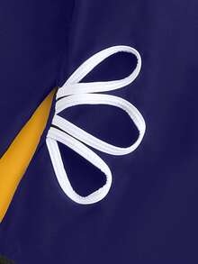 SHEIN Teen Girl Contrast Zipper Front Long Sleeve One-Piece Swimsuit