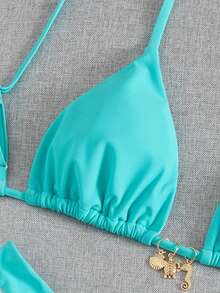 Swim Vcay Bộ đồ bơi 2 mảnh dành cho nữ, kiểu dáng gợi cảm, thanh lịch, lãng mạn và tối giản, thích hợp cho kỳ nghỉ xuân/hè. - màu xanh lá - Xem 5
