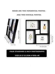 Khung ảnh nhiều mảnh màu đen, 2, 3, 4 tấm ghép hình, có bản lề, chứa ảnh tiêu chuẩn 4x6 và 5x7. Món quà lý tưởng cho Ngày của Mẹ, Lễ cưới, Kỷ niệm, dành cho gia đình, bạn bè, trang trí nhà cửa, văn phòng, bàn làm việc. - Nhiều màu - Xem 3