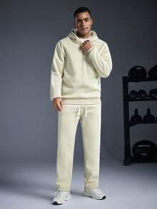 Driftmere 2件套男士秋冬休闲运动连帽运动服套装 - 卡其色 - 查看 3