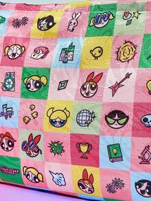 THE POWERPUFF GIRLS X SHEIN FanGlow Sweet Cute Cartoon Graphic Portable Makeup Bag, Coin Wallet, Travel Bag - Multicolor - View 7