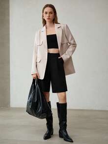 MOTF PREMIUM 时尚有型设计小众休闲通勤收腰风衣 - 杏色 - 查看 3