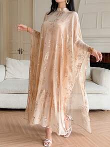 DAZY فستان ماكسي أنيق للنساء، مصمم للمناسبات الرومانسية، الزفاف، الحفلات، التنقل، الربيع/الصيف، قطعتان - وردي - مشاهدة 4