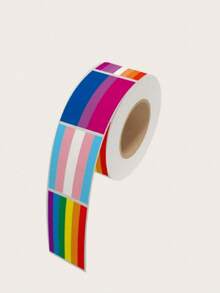 500张/卷 LGBT彩虹条纹图案贴纸 学校用品 返校季 - 彩色 - 查看 2