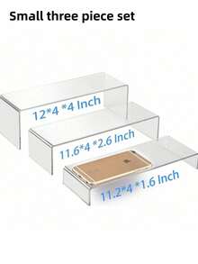 Giá trưng bày, 3/6 chiếc hình chữ nhật bằng acrylic trong suốt, thích hợp để trưng bày đồ sưu tầm, giày dép, trang sức, tượng nhỏ, bánh ngọt, kẹo, đồ trang trí bàn tráng miệng, nhà bếp. - Nhiều màu - Xem 10