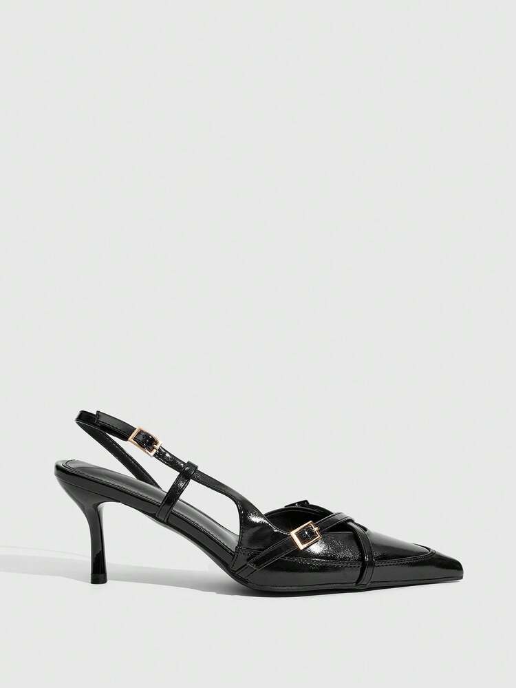 CUCCOO SZL 2026 New Black Sexy Fashion Pointed Thin Heel Women's High Heels Muller Shoes Empty Bag Head Single Shoes