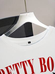 Betty Boop x SHEIN 大码夏季休闲卡通图案圆领短袖T恤 - 白色 - 查看 3