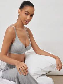 Ocili 1pc Gray Leisure Underwire Lightly Padded Lift & Enhance Bra For Women - Grey - View 3