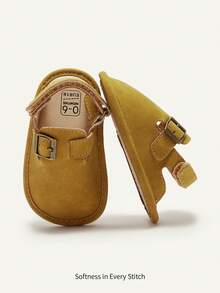 Cozy Pixies 一双时尚纯色基础款可爱圆头婴儿包头公主鞋，田园风格软底舒适轻便婴儿凉鞋