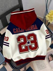 SHEIN EZwear 大码女式休闲街头风宽松卫衣，撞色设计，适合秋冬季穿着