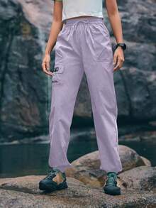 In My Nature 女士休闲日常翻盖口袋抽绳腰户外裤 - 紫丁香色 - 查看 3