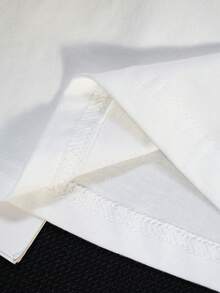 TOM & JERRY X SHEIN 加大码夏季休闲撞色卡通字母图案短袖T恤 - 白色 - 查看 7