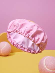 LOONEY TUNES X SHEIN Shiny Black Magic Allover Print Shower Cap For Women