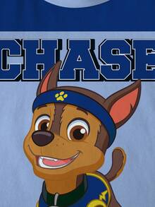 SHEIN | PAW Patrol Young Boy Letter & Cartoon Graphic Round Neck Short Sleeve T-Shirt - White - View 4