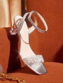 CUCCOO TILAWA Sandalias de tacón para mujer - Plateado - Ver 6