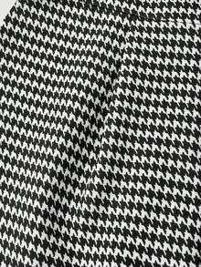 SHEIN MOD Houndstooth Print Belted Sleeveless Jumpsuit, Houndstooth Romper, Gingham Romper, Short Jumpsuit, Rompers Women - Black and White - View 4