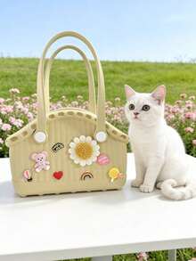 PETSIN 1 Piece Multi-Functional Pet Waterproof DIY Handbag Soft And Easy To Clean Large Capacity DIY Bag Portable Handbag Pet Supplies