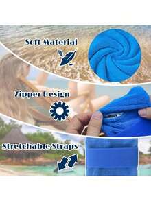 Summer HitSand Remover For Beach, Sand Remover Bag, Owder Pouch Sand Remover Brush For Beach Vacation Camping Essentials (Not Contain Talc Powder) - Multicolor - View 8