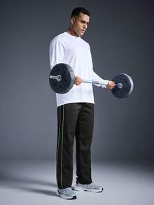 Driftmere Men's Summer Casual Loose Striped Straight Leg Sweatpants, Fall Spring To Summer - Black - View 7