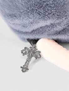 ROMWE Grunge Punk Chipmunk Backpack - Grey - View 5