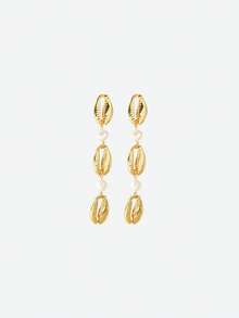 Opalesca Orecchini pendenti da donna, accessori per abiti, stile old money, con perline, accessori da sposa/matrimonio, stile fairycore/fate, con perle, adatti per autunno/inverno, per mamma/donna/ragazza/madre, eleganti, di qualità premium, per San Valentino, regalo - Oro giallo - Visualizzare 2