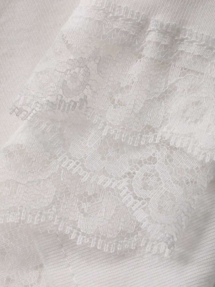 Women's 2 In 1 Lace Patchwork Round Neck Short Sleeve T-Shirt