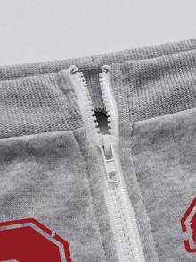 Glimmora 女士露肩修身撞色卫衣外套，印有“23”字样。休闲百搭，适合日常穿着、返校季和音乐节等场合。 - 淺灰色 - 查看 4