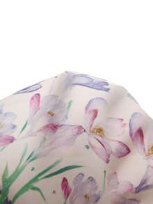 Al Najma Plus Size Women Floral Print V-Neck Long Sleeve Elegant Dress - Multicolor - View 8