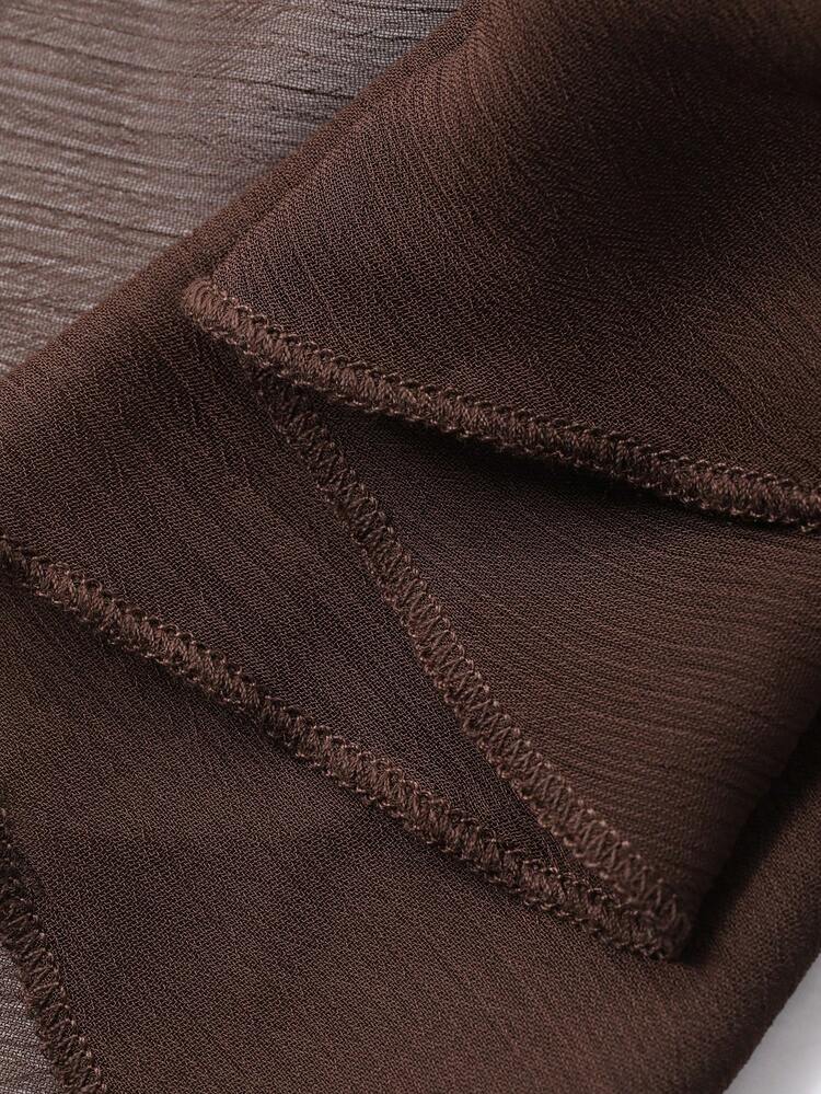 Spring & Summer Chiffon Blouse With Floral Decor, Ruffle Hem, Casual Beach Vacation Style, Elegant For Work, Suitable For Valentine's Day, Wedding