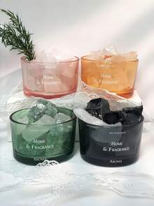 1个玻璃杯，内含天然水晶香薰石，装饰性扩香器，适用于精油，营造室内香氛，现代家居装饰，送给她的热门礼物 - 彩色 - 查看 5