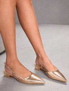 CUCCOO SZL Women's Elegant Commuter Minimalist Pointed Toe Flats - Champagne - View 4