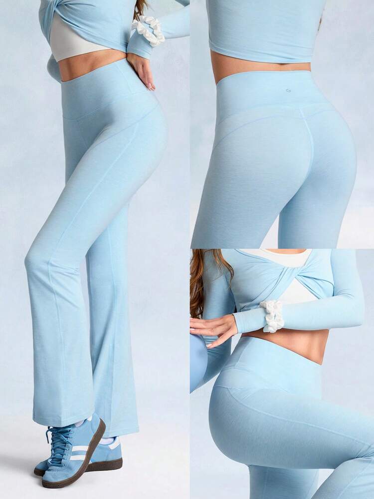 31" Softy Velvaire Ultra-High-Waisted Curved Seam Flared Leggings Pants Low Impact Yoga Pilates Daily Spring Summer