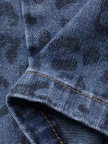 DAZY Girls Leopard Print Denim Jeans - Medium Wash - View 3