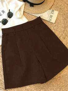 Resyla 3 st svartvita rutiga shorts i casual/business-modell för kvinnor (utan bälte) - Multifärgad - Visa 4